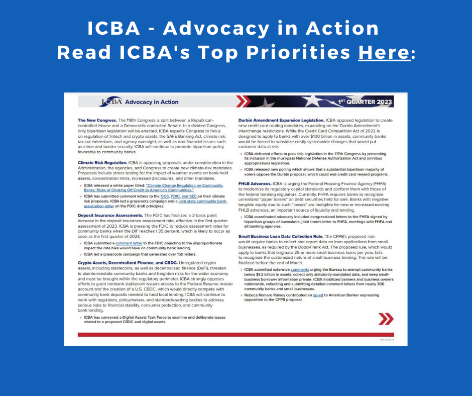 Read ICBA's top Priorities Here